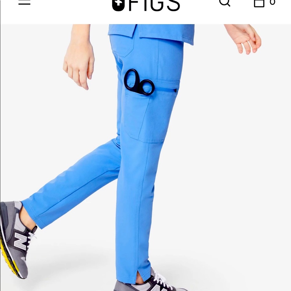 Figs Yola Skinny Scrub Pants Ceil Blue Size Small petite (SP)